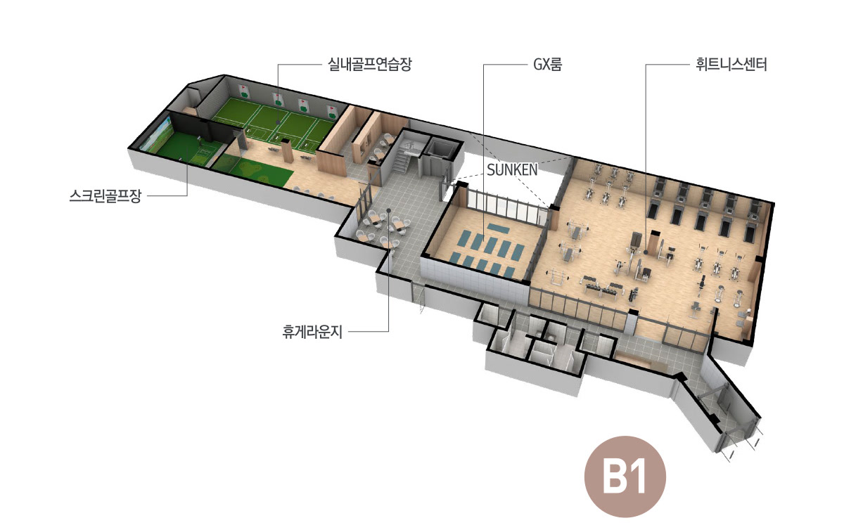 커뮤니티 지하1층 배치도